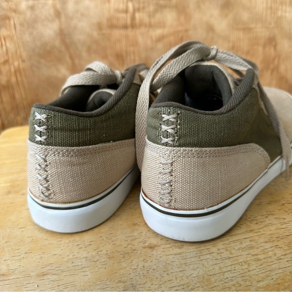 Ipath Hemp Canvas Skate Mid Top Sneakers Tan Green - Picture 4 of 11